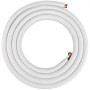 Mini Split Copper Line Set 24.6ft Length, 3/8" & 1/4" OD Copper Pipes for Mini Split Air Conditioner, Flared Copper Lines White Mini Split Line Set for Heat Pump System Line Set for 9000 BTU
