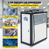 Air-Cooled Chiller Industrial 5 Ton, 5HP Panasonic Compressor, Finned Condenser Portable Conditioner, Micro-Computer Control & Built-in 53L Stainless Steel Water Tank for Plastic Electric