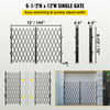 Double Folding Security Gate, 6-1/2' H x 12' W Folding Door Gate, Steel Accordion Security Gate, Flexible Expanding Security Gate, 360° Rolling Barricade Gate, Scissor Gate or Door with Keys