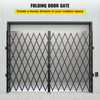 Double Folding Security Gate, 6-1/2' H x 12' W Folding Door Gate, Steel Accordion Security Gate, Flexible Expanding Security Gate, 360° Rolling Barricade Gate, Scissor Gate or Door with Keys