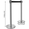 6pcs Queue Posts W/ Black Retractable Belt Stainless Steel Restaurants Outdoor