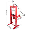 Hydraulic Press 12 Ton Hydraulic Shop Floor Press with Heavy Duty Steel Plates and H Frame Working Distance 34"(87cm) Top Mount for Gears and Bearings