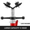 Pipe Jack Stand with 2-Ball Transfer V-Head and Folding Legs 1500LB Welding Pipe Stand Adjustable Height 20-37IN 1107C-type Pipe Jacks for Welding