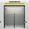 Double Folding Security Gate, 5' H x 10' W Folding Door Gate, Steel Accordion Security Gate, Flexible Expanding Security Gate, 360ø Rolling Barricade Gate, Scissor Gate or Door with Keys