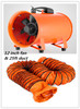 12'' Extractor Fan Blower Portable 8m Duct Hose Fume Utility Ventilation Exhaust