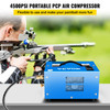 PCP Air Compressor, 4500PSI Portable PCP Compressor, 12V DC/110V AC PCP Airgun Compressor Manual-stop, w/External Power Adapter, Built-in Fan, Suitable for Paintball, Air Rifle, Scuba Bottle