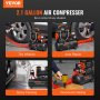 Air Compressor 2.1 Gallon 900W 2.2 CFM@ 90PSI 70 dB Ultra Quiet Oil Free
