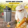 Electric Honey Extractor, 8 Frame Beekeeping Extraction?Only 4 Deep Frames Honey Extractor, Food-Grade Stainless Steel Honeycomb Drum Spinner, Apiary Centrifuge Equipment with Height Adj Stand