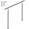 Stainless Steel Handrail 551LBS Load Handrail for Outdoor Steps 39x34" Outdoor Stair Railing Silver Stair Handrail Transitional Range from 0 to 90Ã¸ Stair Rail Fits 2-3 Steps with Screw Kit