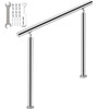 Stainless Steel Handrail 551LBS Load Handrail for Outdoor Steps 55x34" Outdoor Stair Railing Silver Stair Handrail Transitional Range from 0 to 90°