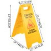 16 Pack Wet Floor Sign, 25" Caution Signs Wet Floor, Fold-Out Wet Floor Sign Bilingual, Double Sided Wet Floor Cones, Wet Sign Floor Sign for Restaurant Restroom Office