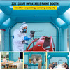Portable Inflatable Paint Booth, 23x13x8ft Inflatable Spray Booth, Car Paint Tent w/Air Filter System & 2 Blowers, Upgraded Blow Up Spray Booth Tent, Auto Paint Workstation, Motorcycle Garage