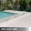 Glass Railing Clamp 10PCS, Glass Railing 3.8x3.8x6.3 inch, Glass Clamp 304 Stainless Steel Black, Glass Railing Spigot Glass Thickness 3/10" to 1/2" Balcony, Garden, Deck Handrail, Stair