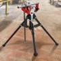 Tripod Pipe Chain Vise, 1/8"-5" Pipe Capacity, 36.4? Length Chain Vise Stand with Portable Folding Steel Legs, for Grabbing, Supporting and Bending Pipes in Factory, Workshop and Home