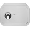 Safe Box, 1 Cubic Foot Money Safe with Fingerprint Lock and Key Lock, Alloy Steel Home Safes with 2 Keys, Wall-Mounted Security Safe for Cash, Watch, Jewelry, Passports, Documents (White)