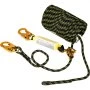 Vertical Lifeline Assembly, 100 ft Fall Protection Rope, Polyester Roofing Rope, CE Compliant Fall Arrest Protection Equipment with Alloy Steel Rope Grab, Two Snap Hooks, Shock Absorber
