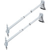 Van Roof Ladder Rack, 2 Bars, 331 LBS Capacity, 46.5"-68.1" Adjustable Steel Roof Racks, Compatible with Chevy Dodge Ford GMC Express Savana, Universal Design, White