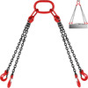 5Ft Chain Sling 5/16 Inch X 5 Ft Engine Lift Chain G80 Alloy Steel Engine Chain Hoist Lifts 3 Ton with 4 Leg Grab Hooks