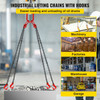 5Ft Chain Sling 5/16 Inch X 5 Ft Engine Lift Chain G80 Alloy Steel Engine Chain Hoist Lifts 3 Ton with 4 Leg Grab Hooks