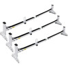 Van Roof Ladder Rack, 3 Bars, 661 LBS Capacity, 46.9"-59.1" Adjustable Middle Bar Steel Roof Racks, Rain-Gutter Mount Racks Fit Most Van Rails, Universal Design, White