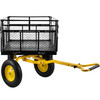 Steel Garden Cart, Heavy Duty 1400 lbs Capacity, with Removable Mesh Sides to Convert into Flatbed, Utility Metal Wagon with 2-in-1 Handle and 15 in Tires, Perfect for Garden, Farm, Yard