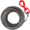 Galvanized Steel Winch Cable, 3/8" x 100' - Wire Rope with Hook, 8800 Lbs Breaking Strength - Towing Cable Heavy Duty, 6x19 Strand Core - for Rollback, Crane, Wrecker, Tow Truck