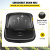 Universal Tractor Seat, Industrial High Back, Black PVC Lawn and Garden Mower Seat Replacement, Two Drain Holes Steel Frame Compact Forklift Seat, Compatible with Forklift, Excavator, Mower
