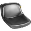 Universal Tractor Seat, Industrial High Back, Black PVC Lawn and Garden Mower Seat Replacement, Two Drain Holes Steel Frame Compact Forklift Seat, Compatible with Forklift, Excavator, Mower