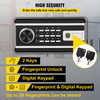 Safe Box, 0.8 CU.FT Fingerprint Safe Box for Money w/ 2 Keys & Digital Keypad, Q235 Steel Safe Box for Storing Cash, Jewelry, Pistols, Documents, Watches in Home & Office & Hotel