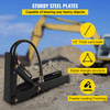 24 inch Hydraulic Backhoe Excavator Thumb Attachments Weld On 1/2in Teeth Thick Steel Plate Assembly 12MM Bolt-On Design with Hydraulic Cylinder