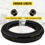 Hydraulic Hose 3/8 inch x 100 ft, Coiled Hydraulic Hose 4800 PSI, Rubber Hydraulic Hose with 2 High-Tensile Steel Wire Braid, Bulk Hydraulic Hose -20Ã¸C to 140Ã¸C, Hydraulic Oil Flexible Hose