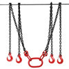 10FT Chain Sling 5/16 Inch X 10 FT Engine Lift Chain G80 Alloy Steel Engine Chain Hoist Lifts 3 Ton with 4 Leg Grab Hooks and Adjuster Used in Mining, Machinery, Ports, Building