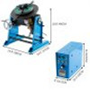 50KG Rotary Welding Positioner Turntable Table 110V 120W Angle 0 to 90ø Welding Positioner Positioning Turntable 310mm Diameter Welder Positioner Turntable Machine 200mm Lathe Chuck