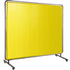 Welding Screen with Frame 8' x 6', Welding Curtain with 4 Wheels, Welding Protection Screen Yellow Flame-Resistant Vinyl, Portable Light-Proof