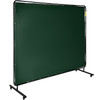 Welding Screen with Frame 8' x 6', Welding Curtain with 4 Wheels, Welding Protection Screen Green Flame-Resistant Vinyl, Portable Light-Proof