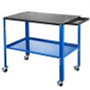 Portable Welding Table, 18" x 36" Spacious Table Top and 0.11" Thick Welding Workbench w/ 1200lb Load Capacity, Adjustable Fabrication Table Wheel for Easy Moving, Extra Middle Shelf for Storage