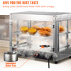 2-Tier Commercial Food Warmer Countertop Pizza Cabinet with Water Tray