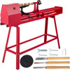 Benchtop Wood Lathe, 14"Ã—51" Power Wood Lathe, 750W mini lathe, 4 Speed 1100-3400RPM Woodworking Wood Lathe, Lathe Machine with 3 Chisels for High Speed Sanding and Polishing of Finished Work