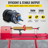 Benchtop Wood Lathe, 14"51" Power Wood Lathe, 750W mini lathe, 4 Speed 1100-3400RPM Woodworking Wood Lathe, Lathe Machine with 3 Chisels for High Speed Sanding and Polishing of Finished Work