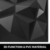 13 Pack 19.7x19.7Inches Diamond 3D PVC Wave Panels for Interior Wall Decor Black Textured 3D Wall Tiles