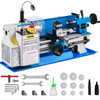 Metal Lathe 7"x12",Precision Bench Top Mini Metal Lathe 550W, Metal Lathe Variable Speed 50-2500 RPM Nylon Gear With A Movable Lamp for Precision