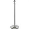 38 Inch Stanchion Posts Queue, Red Velvet Rope (3, Silver)