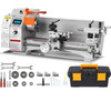 Mini Metal Lathe Machine, 7'' x 16'', 800W Precision Benchtop Power Metal Lathe, 150-2500 RPM Continuously Variable Speed, with 3.9'' 3-jaw Metal Chuck Tool Box for Processing Precision Parts