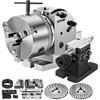 Dividing Head BS-0 5Inch 3 Jaw Chuck Dividing Head Set Precision Semi Universal Dividing Head for Milling Machine Rotary Table Tailstock Milling Set (5 Inch Chuck)