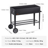 Raised Garden Bed, 42.5 x 19.5 x 31.5 inch Galvanized Metal Planter Box, Elevated Outdoor Planting Boxes with Legs, for Growing Flowers/Vegetables/Herbs in Backyard/Garden/Patio/Balcony, Black