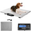 Digital Livestock Scale 440Lbs x 0.2Lbs, Pet Vet Scale Large Platform 20.5x16.5 Inch, Stainless Steel Industrial Floor Scale Postal, Shipping Scale, Pig Scale, Dog Weight Scale