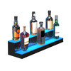 LED Lighted Liquor Bottle Display, 2 Tiers 30 Inches, Illuminated Home Bar Shelf with RF Remote & App Control 7 Static Colors 1-4 H Timing, Acrylic Drinks Lighting Shelf for Holding 16 Bottles