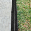 Trench Drain System,5.8x5.2x39.4-Inch HDPE Drainage Trench,Channel Drain with Plastic Grate,Black Plastic Garage Floor Drain,3x39 Trench Drain Grate,with 3 End Caps, for Garden, Driveway-3 Pack