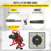 50 Ft x 1/2 Inch Drain Cleaner Machine Best fit 1(25mm) to 4(100mm) Pipes Drain Cleaning Machine Portable Drain Auger Cleaner with 4 Cutters Electric Drain Auger Plumbing Tool (50Ft x 1/2In)