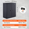 Metal Storage Cabinet w/ 2 Adjustable Shelves & Lockable 200lbs per Shelf